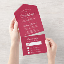 Magenta Red Simple Wedding Elegantes Script-UAWG