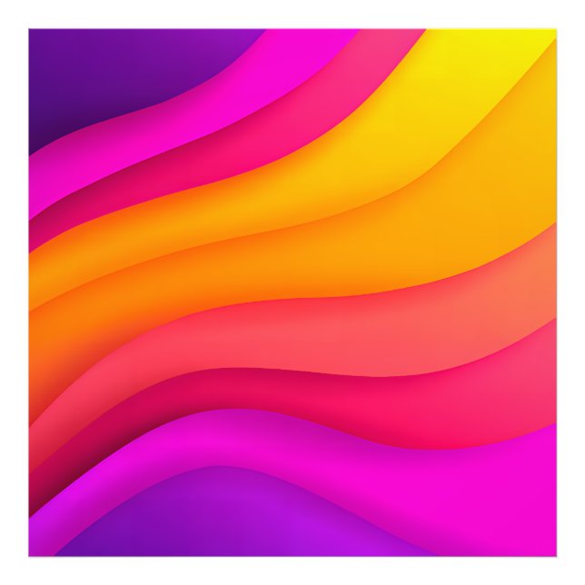 Magenta Regenbogenwellen Fotodruck (Vorne)