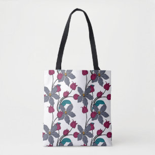 Magenta Retro-ethnisches elegantes Blumenmuster
