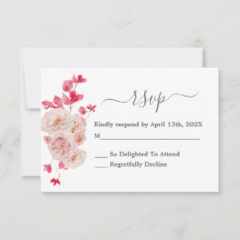 Magenta Rosa Bläserne Hochzeitskarte UAWG RSVP Karte