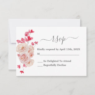 Magenta Rosa Bläserne Hochzeitskarte UAWG RSVP Karte