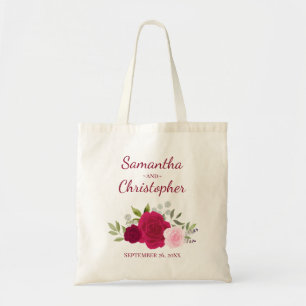 Magenta Rosa Boho Rosen Paarnamen Hochzeit Tragetasche
