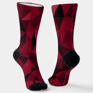 Magenta rosa, dunkelschwarze, geometrische Maschen Socken