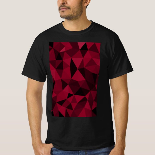 Magenta rosa, dunkelschwarze, geometrische Maschen T-Shirt (Vorderseite)