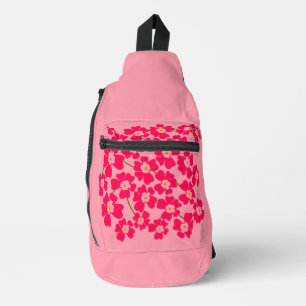 Magenta Rosa Fantasy-Blumen-Ästhetik Crossbody Bag