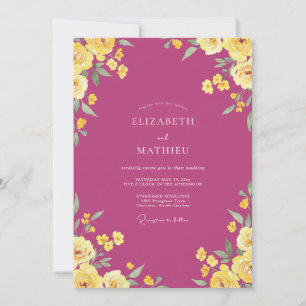 Magenta-Rosa-Hochzeit Einladung