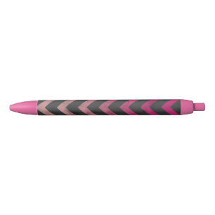 Magenta rosa Ober dunkelgrau Zickzack Muster Kugelschreiber
