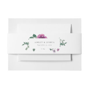 Magenta-Rosa Rosen Weiße Horizontale Hochzeit Einladungsbanderole