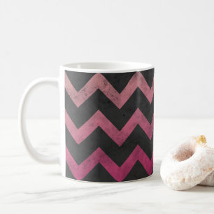 Magenta rosa roter Ombre dunkelgraues Chevron-Must Kaffeetasse