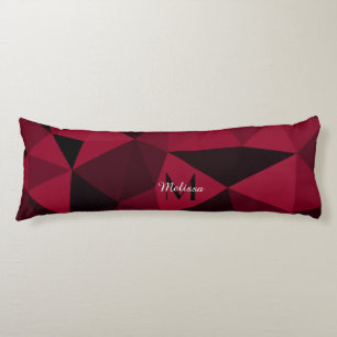 Magenta rosa rotes Schwarz Geometrie-Muster Monogr Seitenschläferkissen