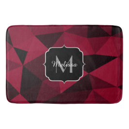 Magenta rosa Schwarz Geometrie Muster Monogram Badematte