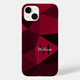 Magenta rosa Schwarz Geometrie Muster Monogram Case-Mate iPhone 14 Hülle