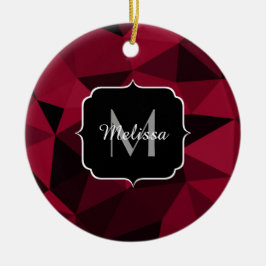 Magenta rosa Schwarz Geometrie Muster Monogram Keramik Ornament
