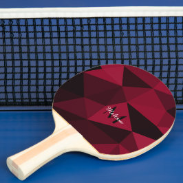 Magenta rosa Schwarz Geometrie Muster Monogram Tischtennis Schläger