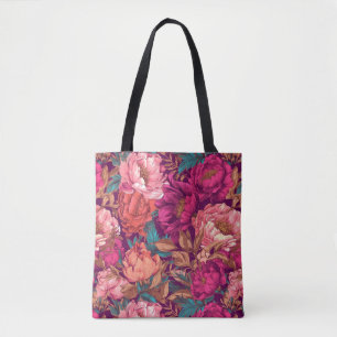Magenta Rosa und Türkis Maximalistischer Blumen