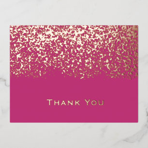 Magenta Rose Gold Folie Hochzeit Danke  Folien Feiertagspostkarte