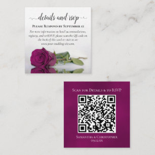 Magenta Rose Posh Wedding Details & UAWG QR Code Begleitkarte
