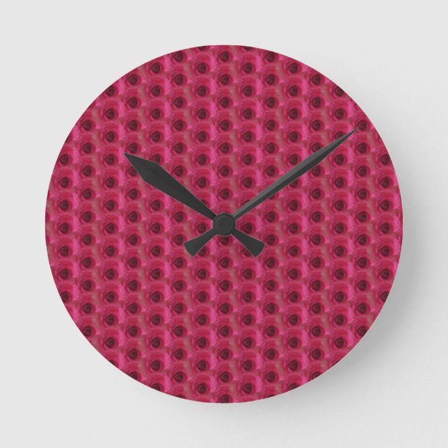 Magenta-Rose Runde Wanduhr (Vorderseite)