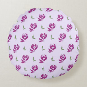 Magenta-Rosen Florales Design Rundkissen Rundes Kissen