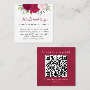Magenta Roses Wedding Details & UAWG QR Code Begleitkarte