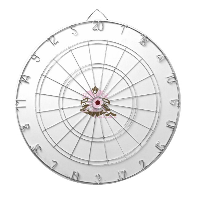 Magenta-rot, gelblich-orange dekorativ dartscheibe (vorne)