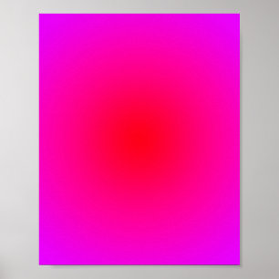 Magenta-Rot Radialer Farbverlauf Poster