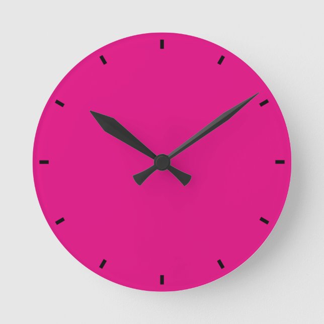 Magenta Runde Wanduhr (Vorderseite)