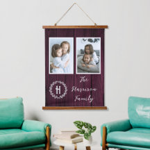 Magenta Rustic Family Monogram Foto