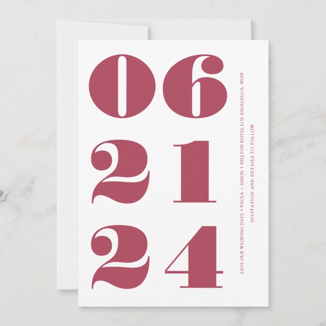 Magenta sauber elegant modern und minimalistisch einladung (Vorderseite)