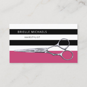Magenta Schere Friseur Visitenkarte