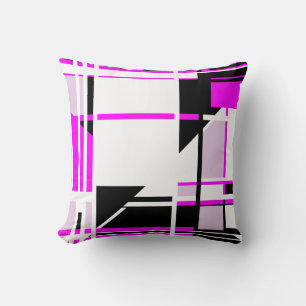 Magenta Schwarz-weiß Lilac Geometric MCM Look Kissen