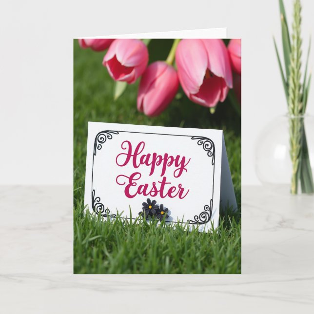 Magenta Script Frühlingskarte Karte (Vorderseite)