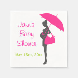 Magenta Silhouette Kinderdusche Napkins Serviette