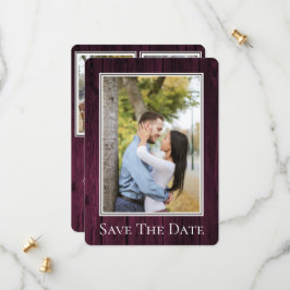 Magenta Simple Rustic Foto Save the Date