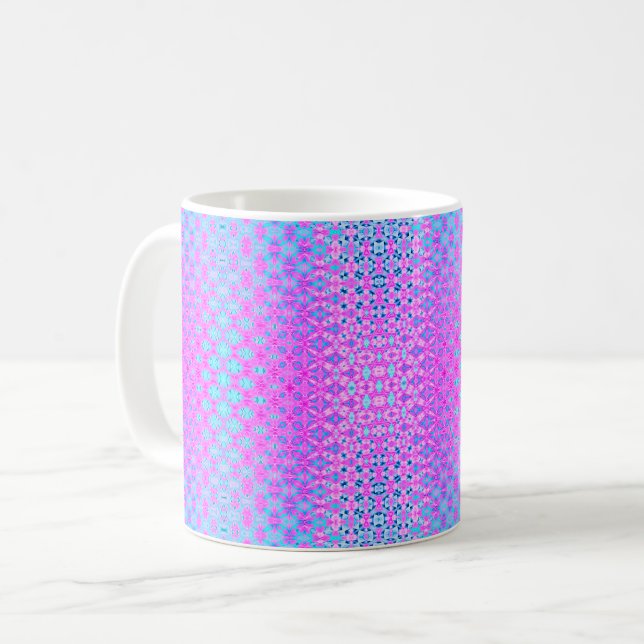 Magenta, Sky Blue und Navy Geometric Kaffeetasse (Vorderseite Links)