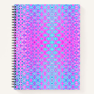 Magenta, Sky Blue und Navy Geometric Notizbuch