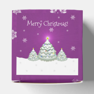 Magenta Snowy Christmas Tree Favor Box Geschenkschachtel