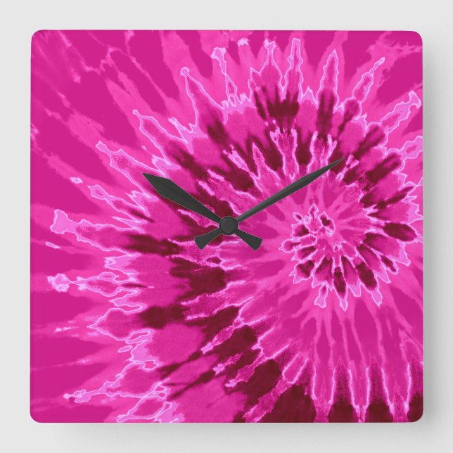 Magenta Spirale Gefärbte Krawatte Uhr (Vorderseite)