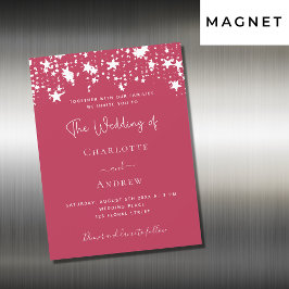 Magenta Stars Luxushochzeit Magneteinladung