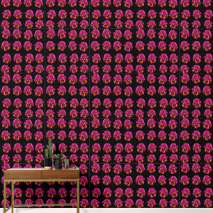 Magenta-Stiefmütterchen auf Schwarz, Tapete
