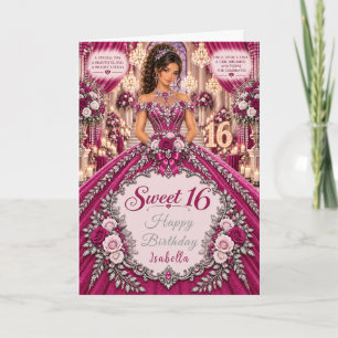 Magenta Sweet 16 Feier Karte