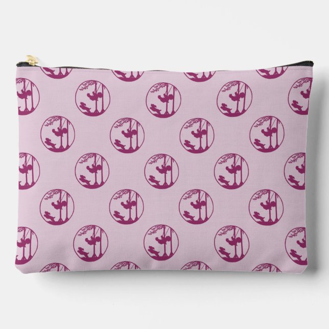 Magenta Swing Silhouette Pattern auf Lavendel Zubehörtasche (Vorderseite)