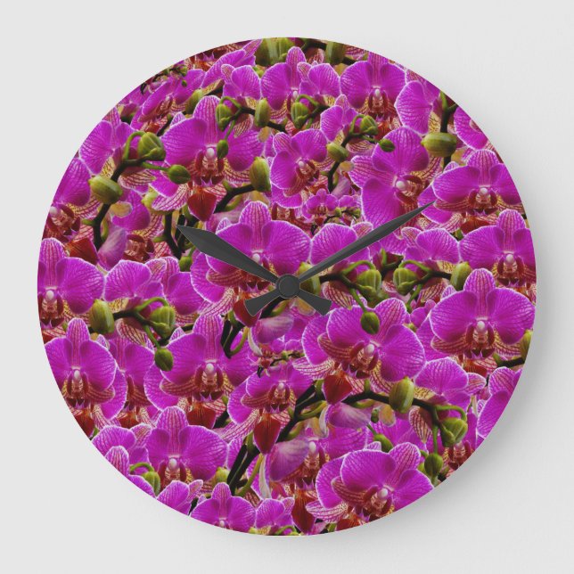 Magenta tanzende Orchideen, Uhr (Vorderseite)