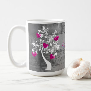 Magenta Tree of Hearts Personalisiert Coffee Tasse