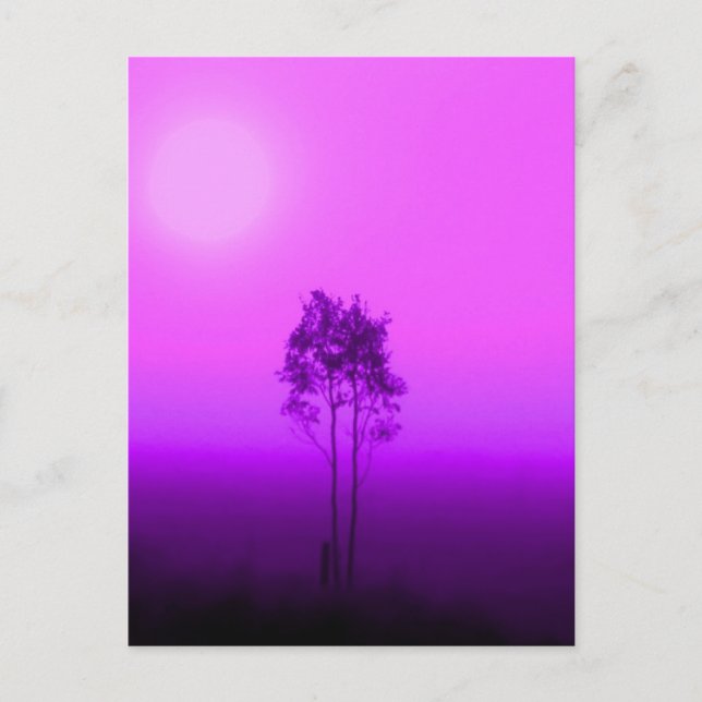 Magenta Trees Postcard Postkarte (Vorderseite)