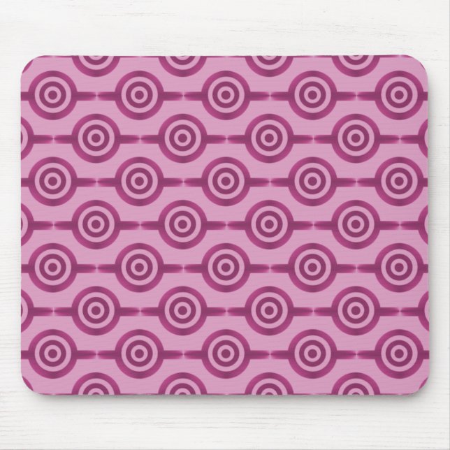 Magenta Trendy Circles Mousepad (Vorne)