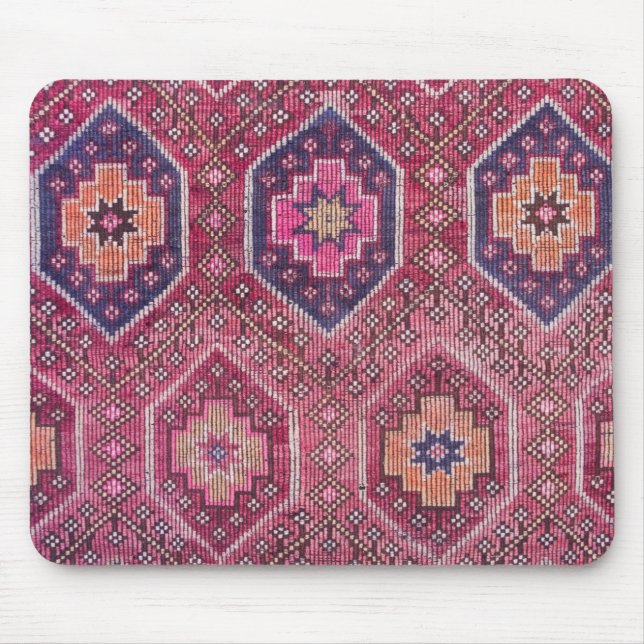 Magenta Tribal Geometric Rug Mouse Pad Mousepad (Vorne)