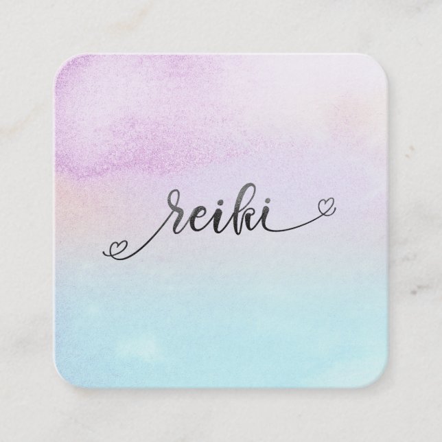 *~* Magenta Türkisfarbene Minze Schwarzer Glitzer  Quadratische Visitenkarte (Vorderseite)