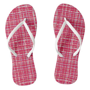 Magenta Twisted Kariert Flip Flops