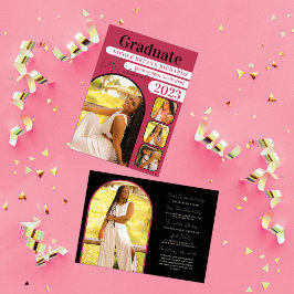 Magenta Typografy Foto Abschluss Ankündigung